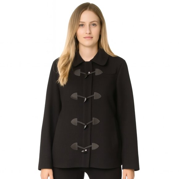 GAP Black Wool Blend Toggle Coat – Classic Warmth with Urban Edge Size Large - Picture 1 of 6